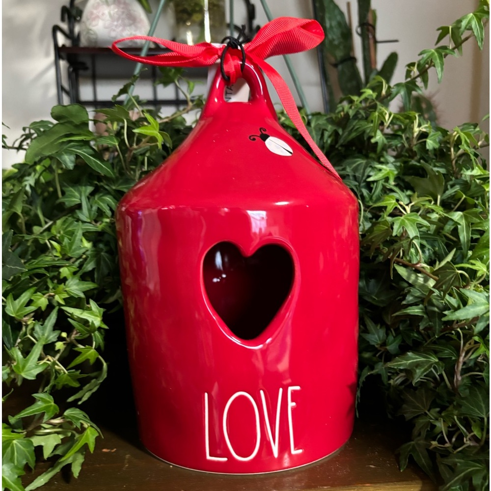 Rae Dunn LOVE Heart Ladybug Birdhouse